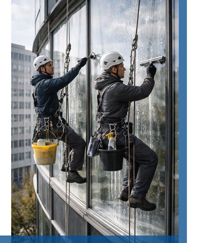 Мойка панорамных окон в Курске от 365 р. заказать у ВЫСОТНИК-Кус