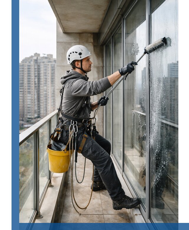 Профессиональная мойка балконного остекления в Курске