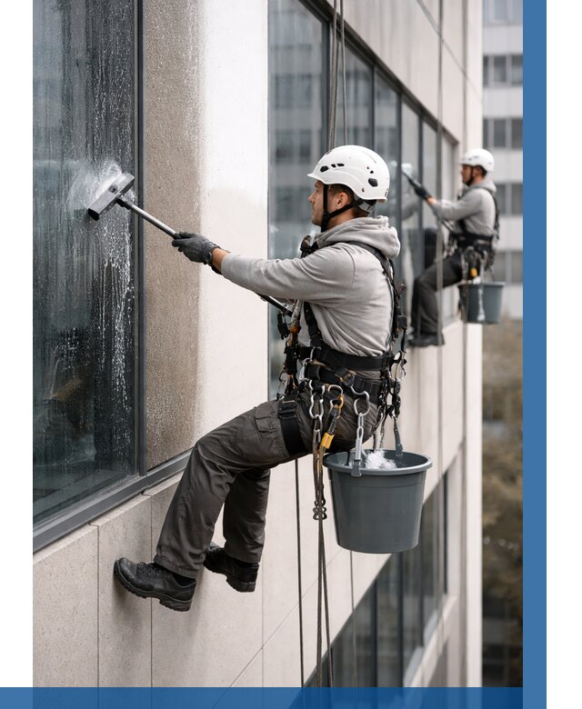 Мойка фасадов зданий в Курске под ключ от 365 р. | ВЫСОТНИК-Кус