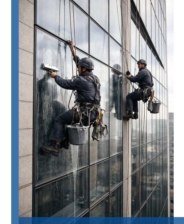 Профессиональная мойка стеклянных фасадов зданий в Курске