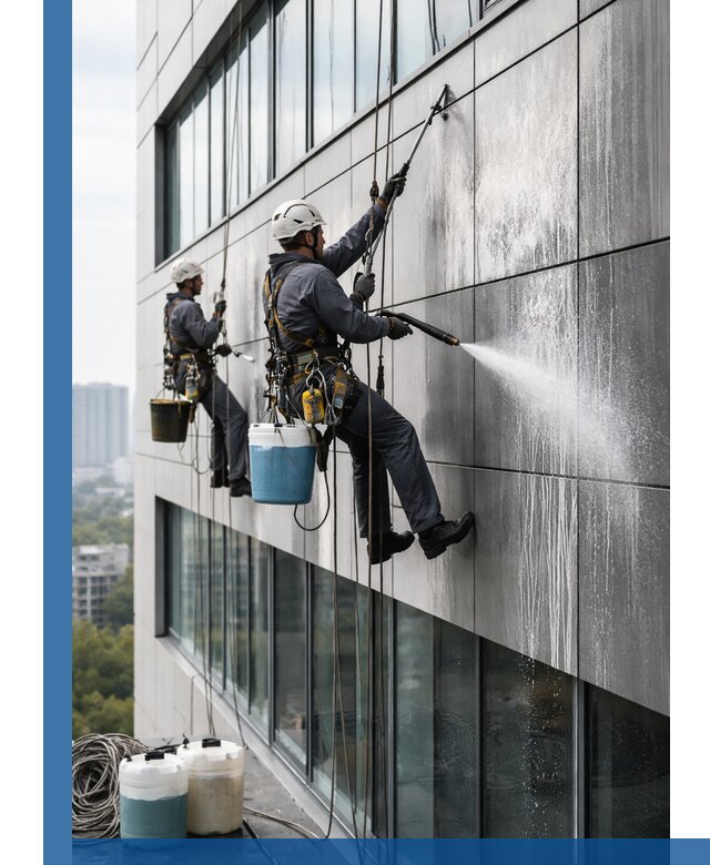 Профессиональная мойка вентилируемых фасадов в Курске