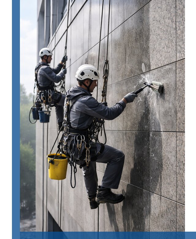 Профессиональная мойка фасада из керамогранита в Курске