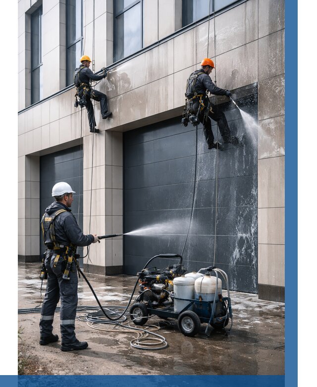 Послестроительная мойка фасада в Курске от 313 р. | ВЫСОТНИК-Кус