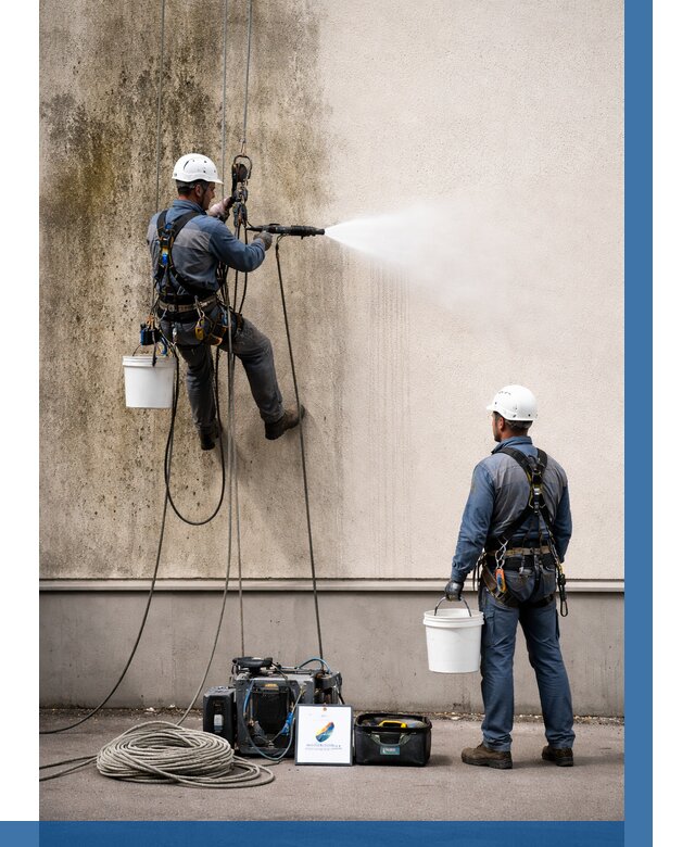 Очистка фасада от плесени в Курске от 313 р. | ВЫСОТНИК-Кус