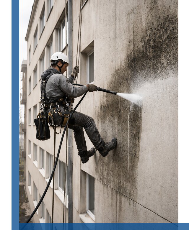 Профессиональная очистка фасадов от плесени в Курске