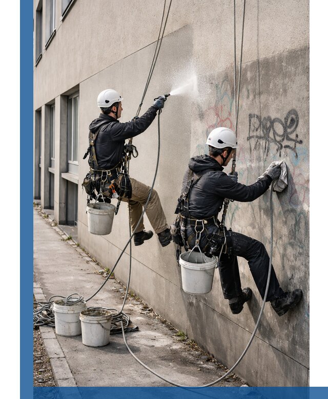 Антиграффити покрытие фасада с защитой от надписей в Курске