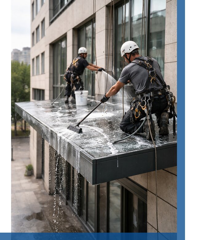 Мойка козырьков и навесов в Курске от 3648 р. | ВЫСОТНИК-Кус