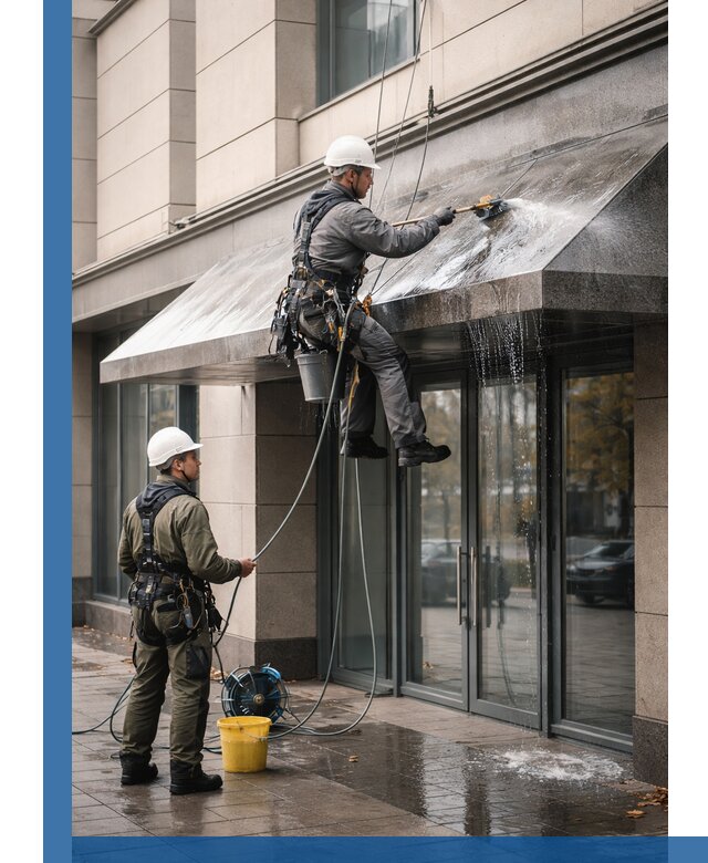 Профессиональная мойка козырьков и навесов в Курске