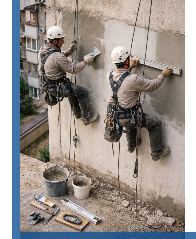 Комплексный ремонт штукатурного фасада с гарантией в Курске