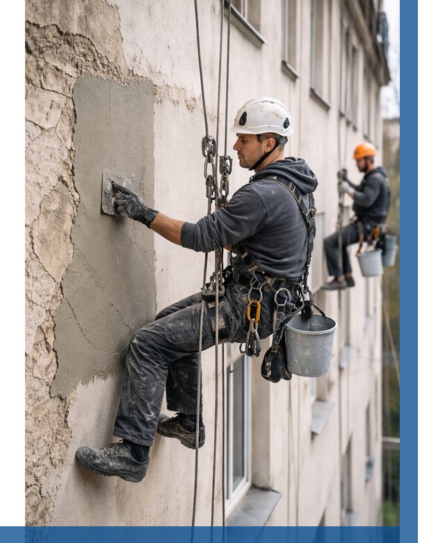 Восстановление штукатурки фасада в Курске от 1251 р. | ВЫСОТНИК-Кус