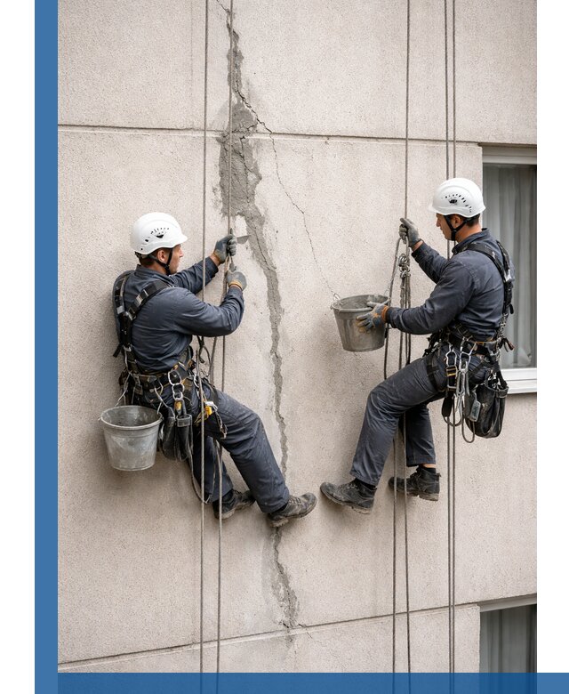 Заделка трещин на фасаде в Курске с гарантийным ремонтом