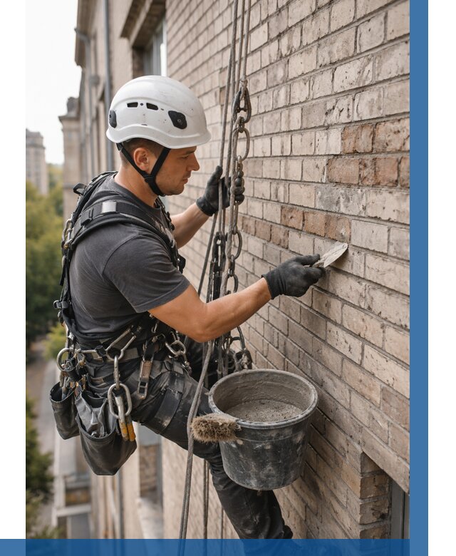 Ремонт кирпичной кладки фасада в Курске от 1876 р. | ВЫСОТНИК-Кус