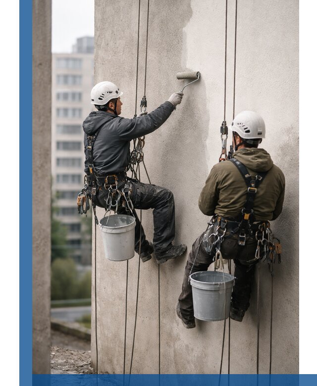 Покраска фасадов высотными альпинистами в Курске с гарантией