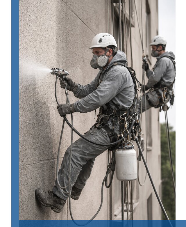 Безвоздушная покраска фасадов зданий в Курске профессионально