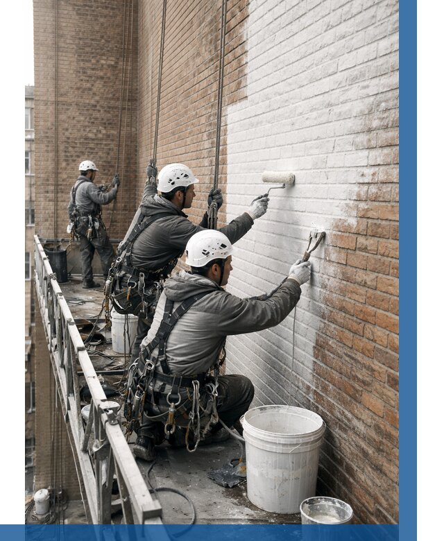 Покраска кирпичного фасада в Курске от 365 р. | ВЫСОТНИК-Кус