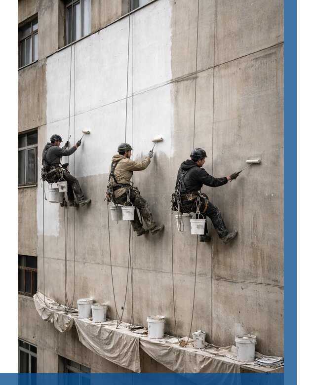 Покраска бетонного фасада в Курске от 365 р за м2 | ВЫСОТНИК-Кус