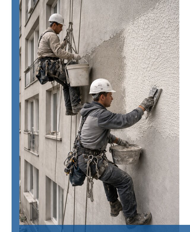 Нанесение декоративной штукатурки короед на фасад в Курске