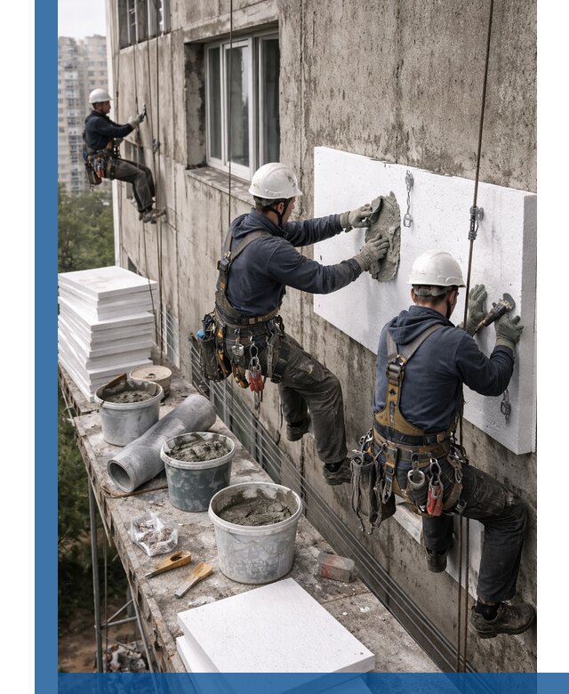 Утепление фасада пенополистиролом в Курске под ключ