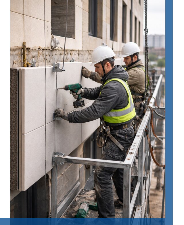 Монтаж фасадных термопанелей в Курске от 1564 р. | ВЫСОТНИК-Кус