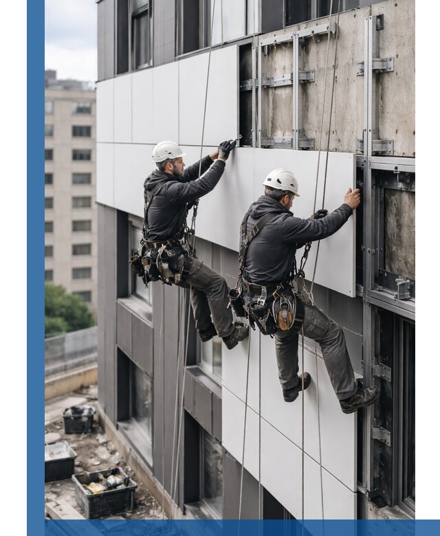 Монтаж композитных панелей фасада в Курске под ключ