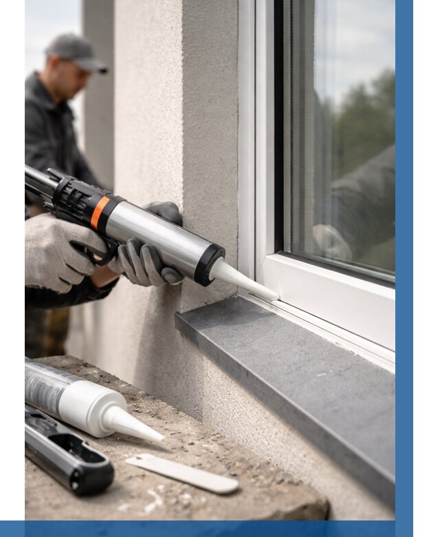 Герметизация монтажных швов окон в Курске от 678 р. | ВЫСОТНИК-Кус