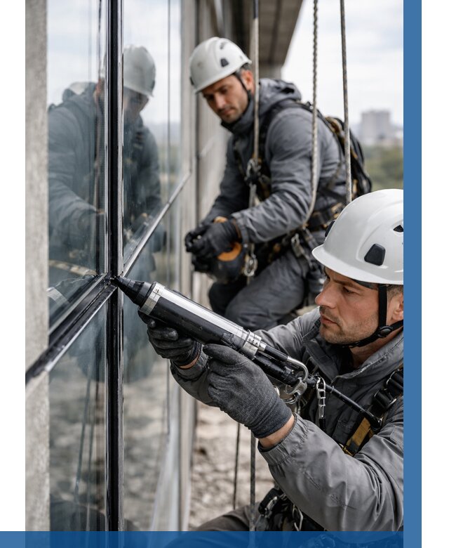 Герметизация витражных швов в Курске от 678 р. | ВЫСОТНИК-Кус