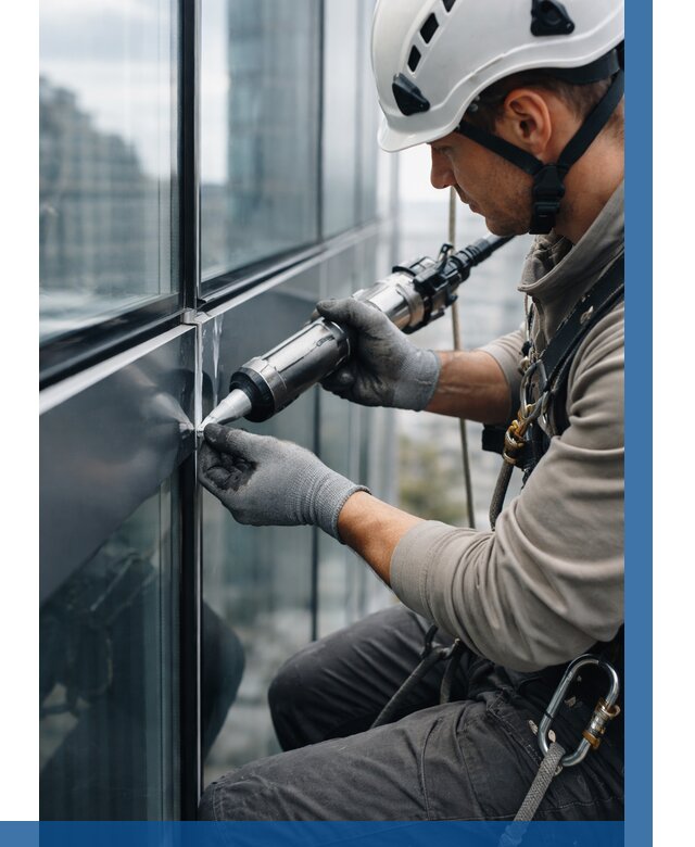 Герметизация стыков витража в Курске от 1251 р. | ВЫСОТНИК-Кус