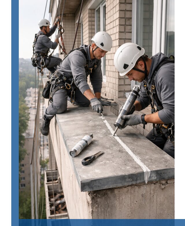 Герметизация балконного козырька в Курске профессионально