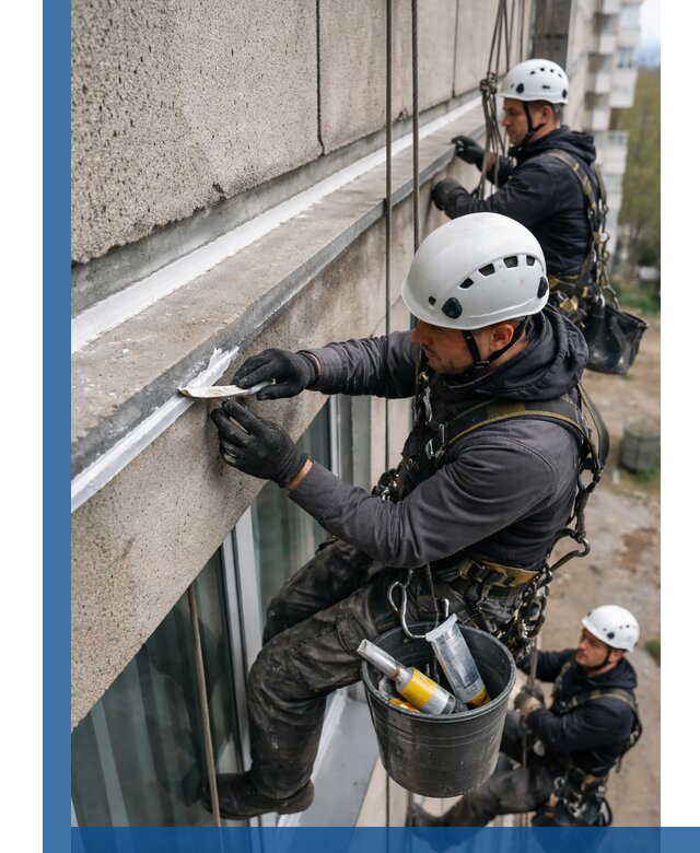 Герметизация примыкания балкона в Курске под ключ с гарантией