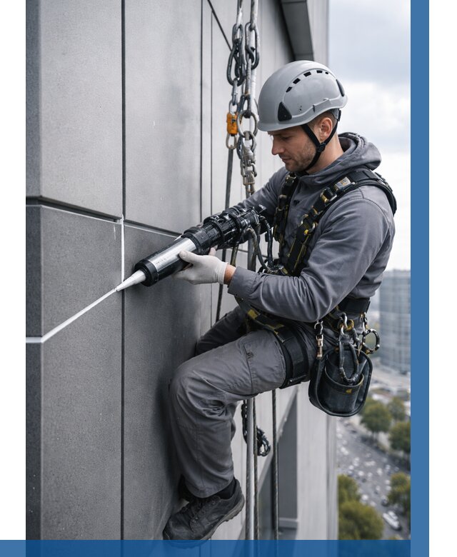 Герметизация стыков фасадных панелей в Курске от 6776 р.| ВЫСОТНИК-Кус