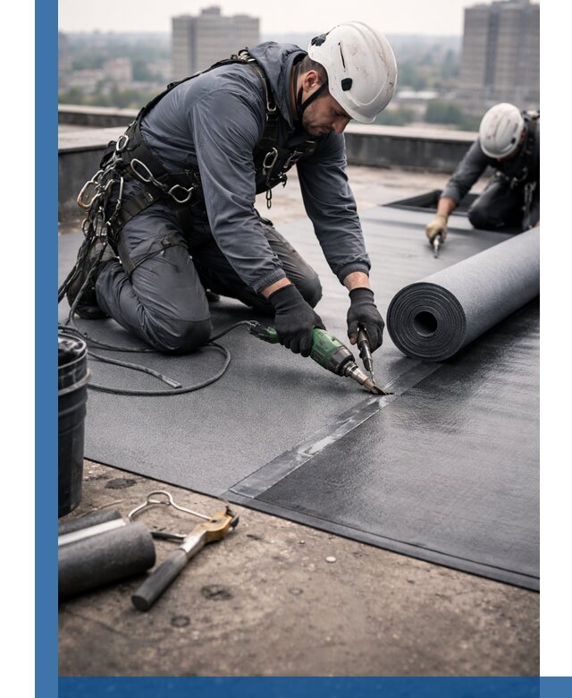 Ремонт мягкой кровли в Курске с выездом промальпинистов