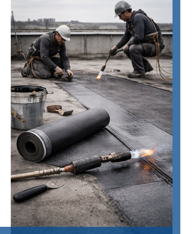 Ремонт рулонной кровли в Курске от 678 р. | ВЫСОТНИК-Кус