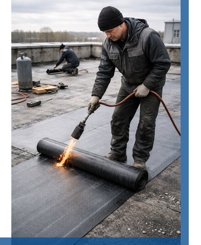 Ремонт наплавляемой кровли в Курске от 730 р. | ВЫСОТНИК-Кус