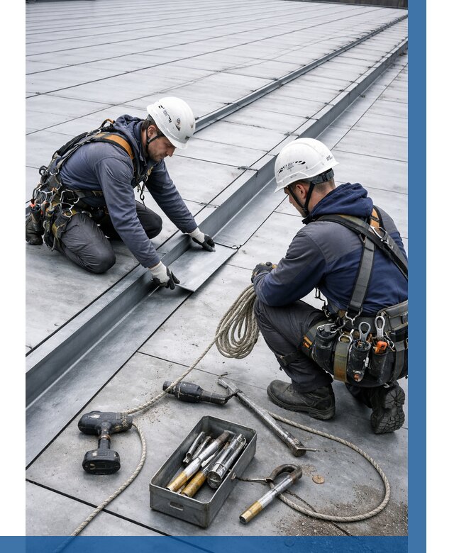 Ремонт фальцевой кровли в Курске от 730 р. | ВЫСОТНИК-Кус