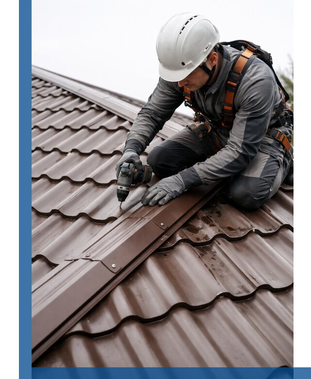 Ремонт металлочерепицы на крыше в Курске профессионально