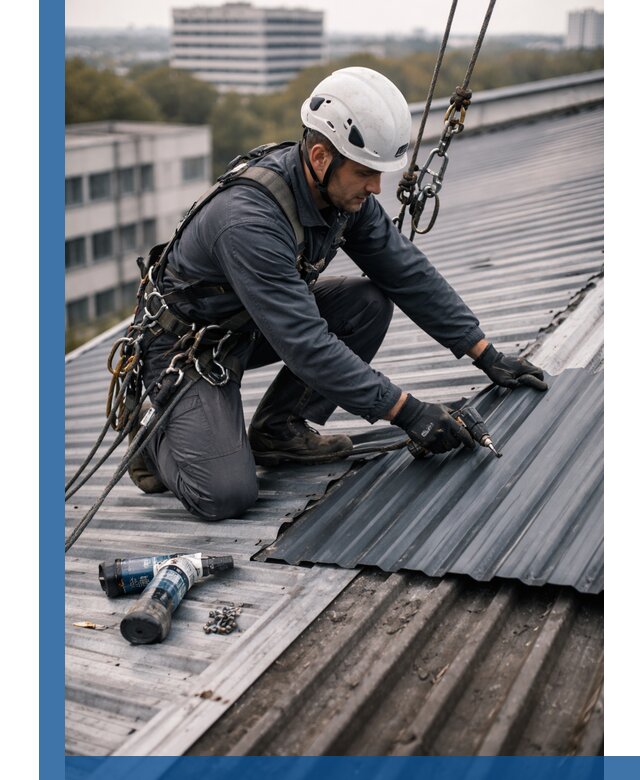 Ремонт профнастила на кровле в Курске, работы под ключ