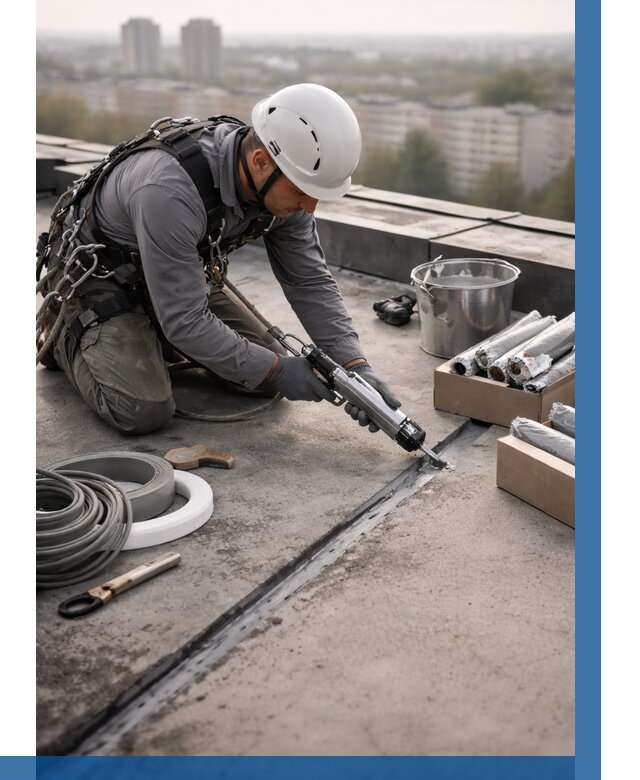 Герметизация швов кровли в Курске от 469 р./м2 | ВЫСОТНИК-Кус