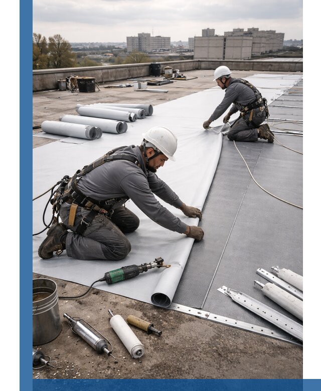 Монтаж мембранной кровли в Курске для промышленных зданий