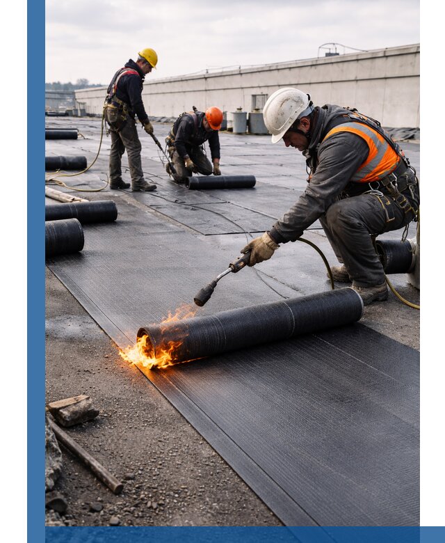 Монтаж наплавляемой кровли в Курске профессионально