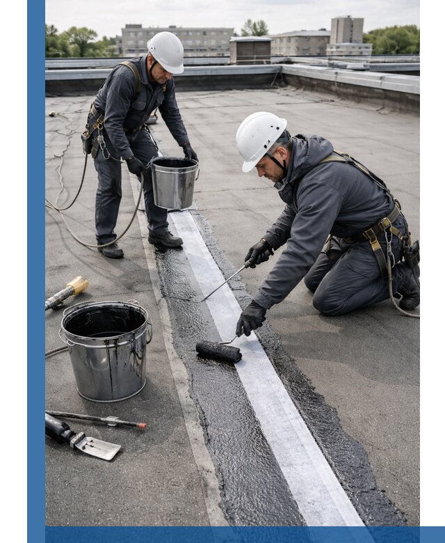 Гидроизоляция кровли мастикой в Курске надежная защита