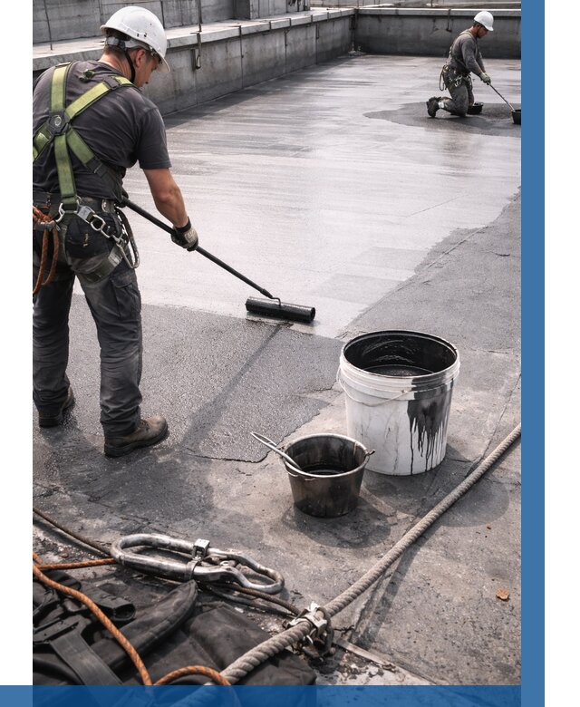 Гидроизоляция кровли жидкой резиной в Курске от 521 р. | ВЫСОТНИК-Кус