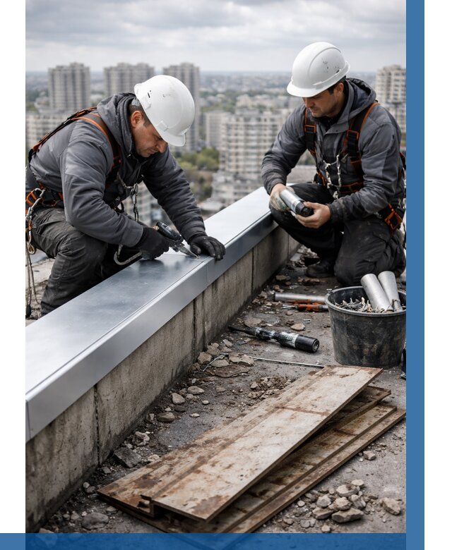 Замена парапетных крышек под ключ в Курске от 1251 р. | ВЫСОТНИК-Кус