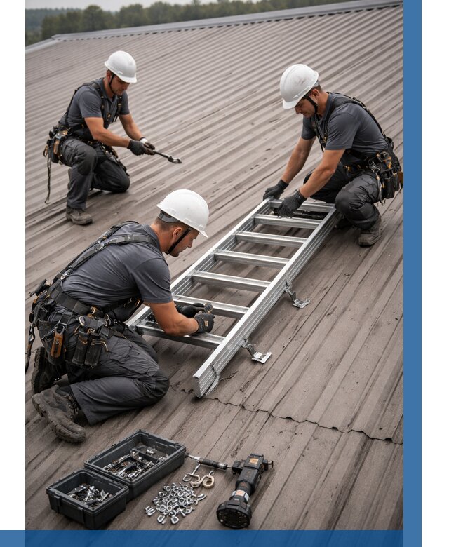 Монтаж кровельной лестницы в Курске от 4691 р. | ВЫСОТНИК-Кус