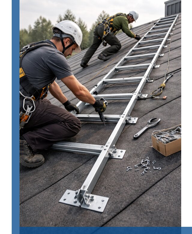 Профессиональный монтаж кровельной лестницы в Курске под ключ
