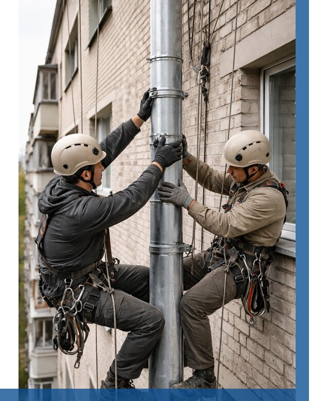 Замена водосточных труб в Курске от 6776 р. | ВЫСОТНИК-Кус