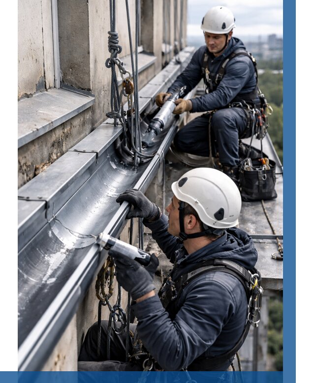 Ремонт водосточных желобов в Курске от 6776 р. | ВЫСОТНИК-Кус