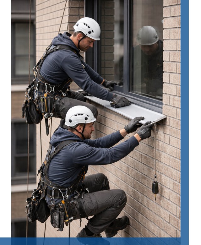 Монтаж оконных отливов под ключ в Курске от 3648 р. | ВЫСОТНИК-Кус