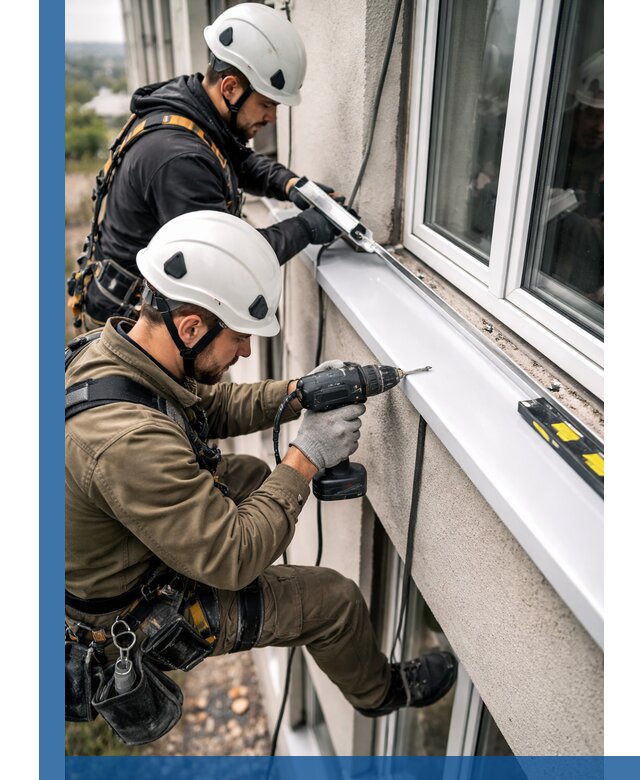 Профессиональный монтаж оконных отливов и отведения воды в Курске