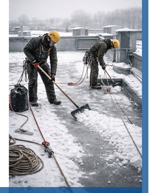 Очистка крыши от снега в Курске от 7818 р. | ВЫСОТНИК-Кус