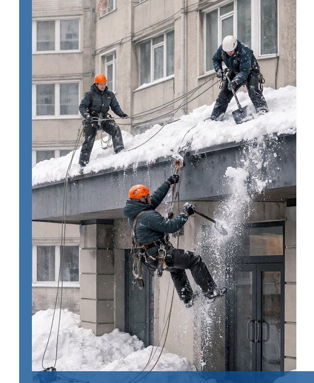 Безопасная очистка навесов от снега в Курске круглогодично